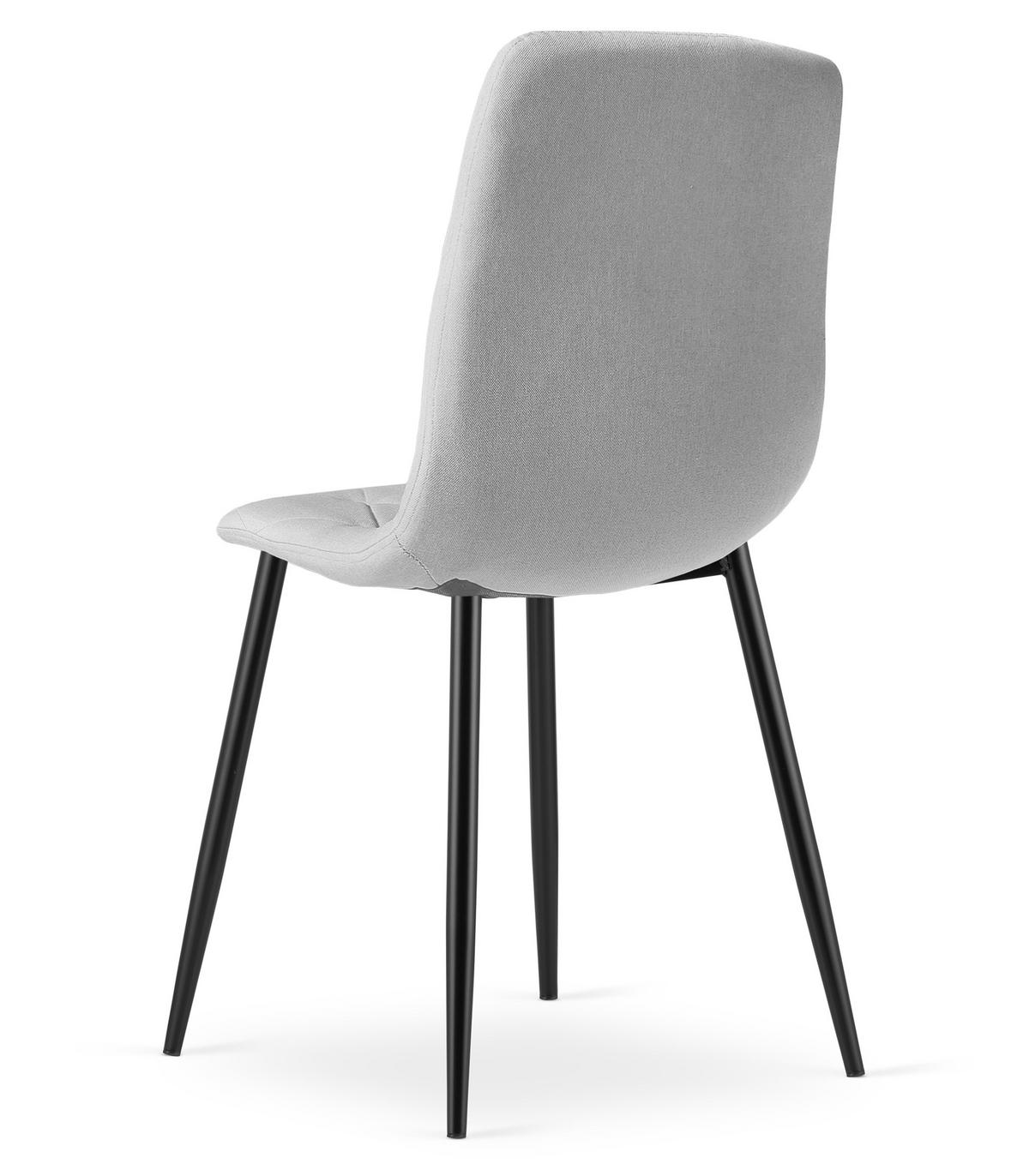 ESSZIMMERSTUHL 2-er Set TYRA hellgrauer Sitz, schwarze Beine - Hellgrau/Schwarz, Textil (44.5/87/54.5cm) - Valora