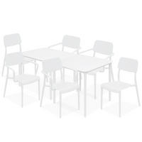GARTENMÖBEL-SET GALIO, 8-tlg - Weiß, Kunststoff - KONSIMO®