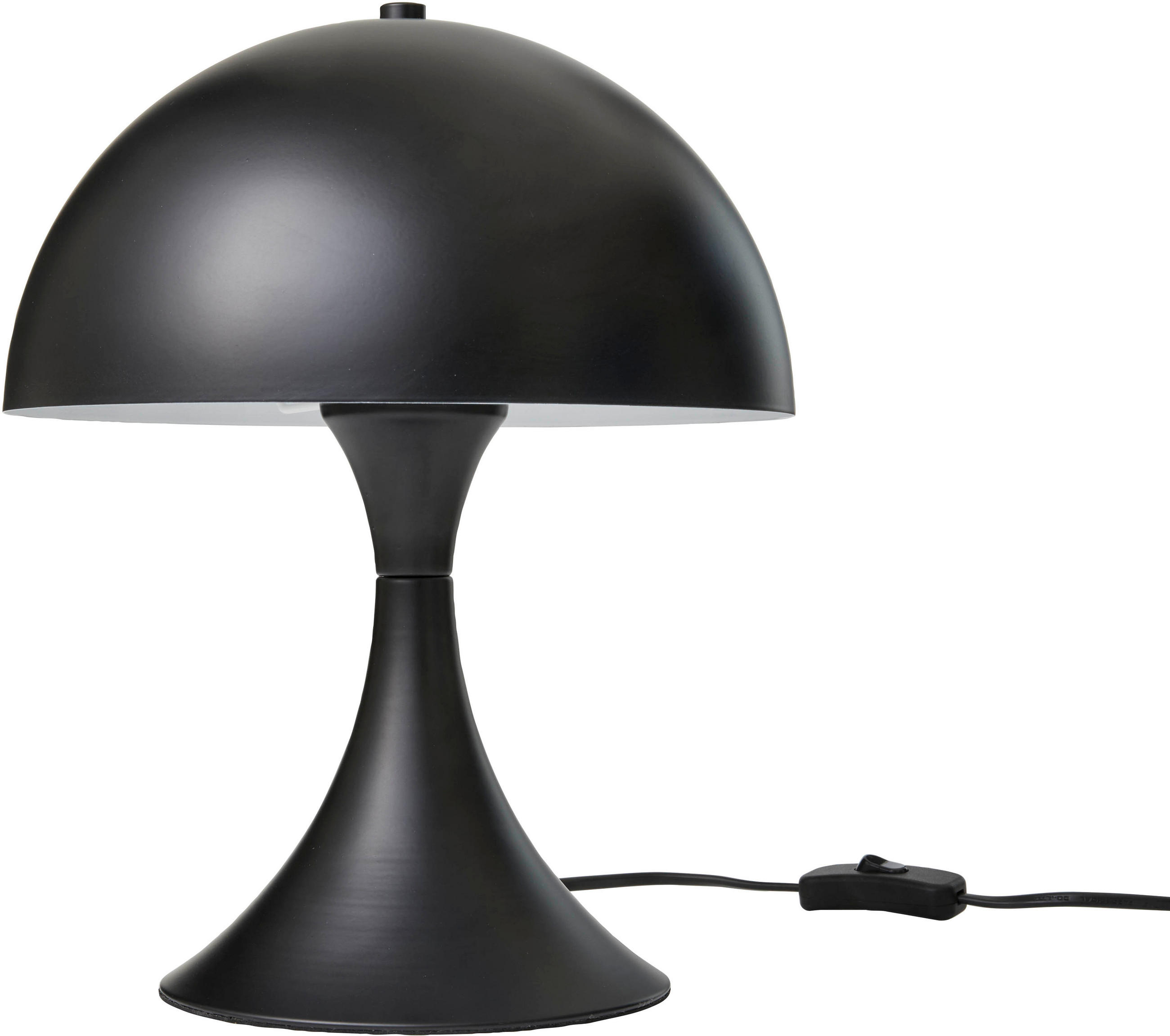 LED-TISCHLEUCHTE aus Metall warmweißes Licht Schnurschalter inklusive energieeffizientes E27 LED Leuchtmittel Matt schwarz Curved - Schwarz, Metall (25/25/31.5cm) - Northpoint