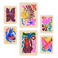 POSTER Set Mit 6 Malerisch 1 In Tiere Zusammenfassungen A3 & A4 Rahmenlos - Klar, Papier (29/3cm) - Nacnic