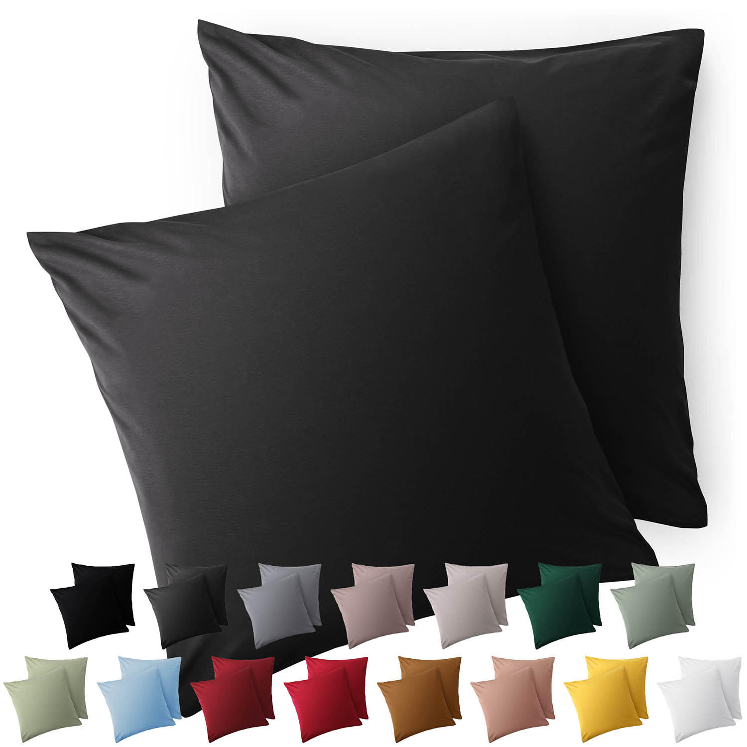 KISSENBEZUG Ellen 40/40 cm, 2er-Set, Anthrazit - Anthrazit, Textil (40/40cm) - Blumtal