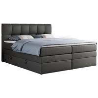 BOXSPRINGBETT ALVIN KING 160/200 Dunkelgrau Kunstleder - H4 - Dunkelgrau, Holz/Textil (160/200cm) - MKS