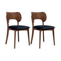 ESSZIMMERSTÜHLE LYCO (2er-Set), marineblau / Walnuss mittel - Blau/Walnussfarben, Holz/Buchenholz (47/81/45cm) - KONSIMO®