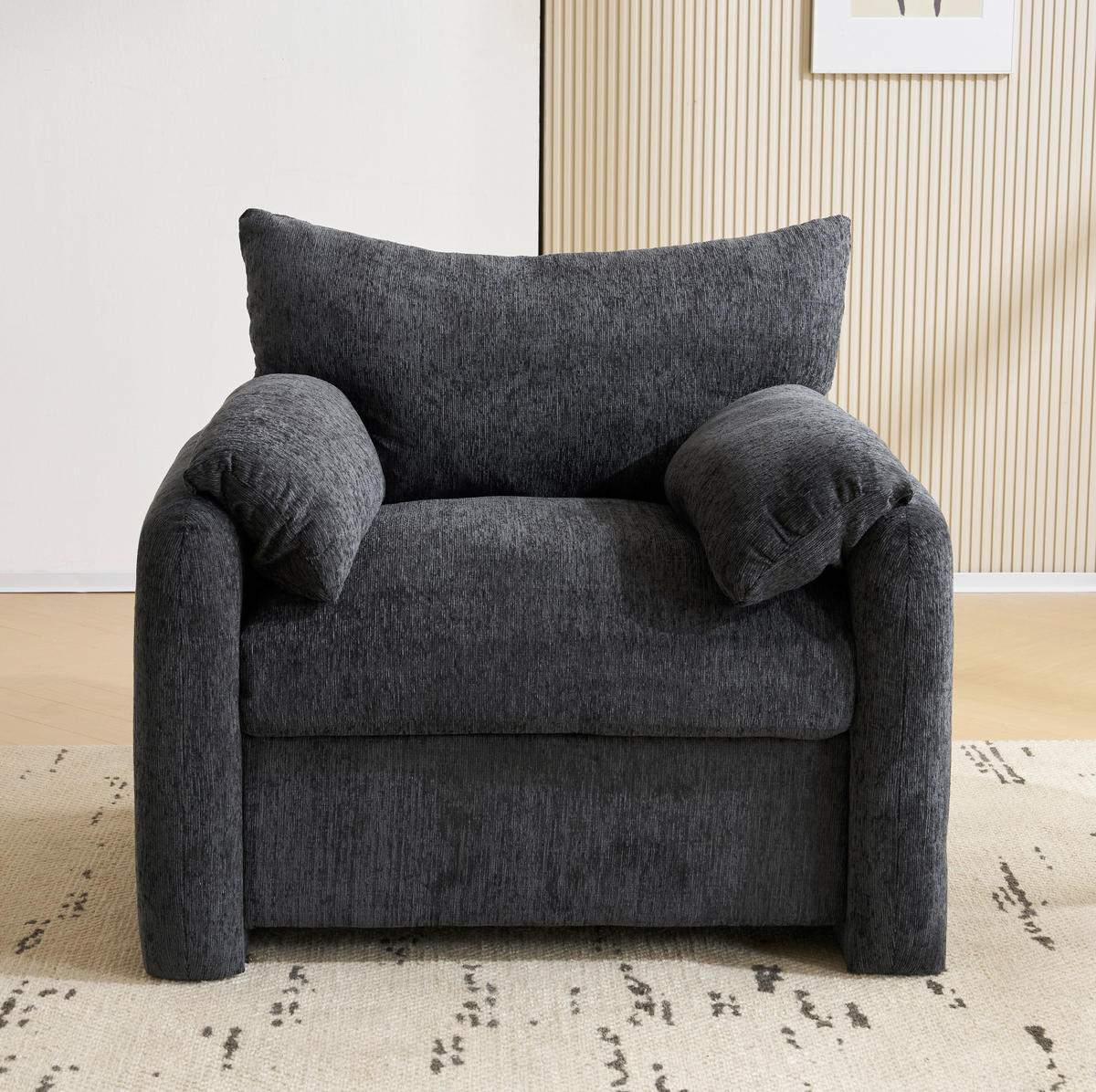 SESSEL 96/82/84 cm Grau aus Chenille - Grau, Textil (82/84/96cm) - OKMYHOME