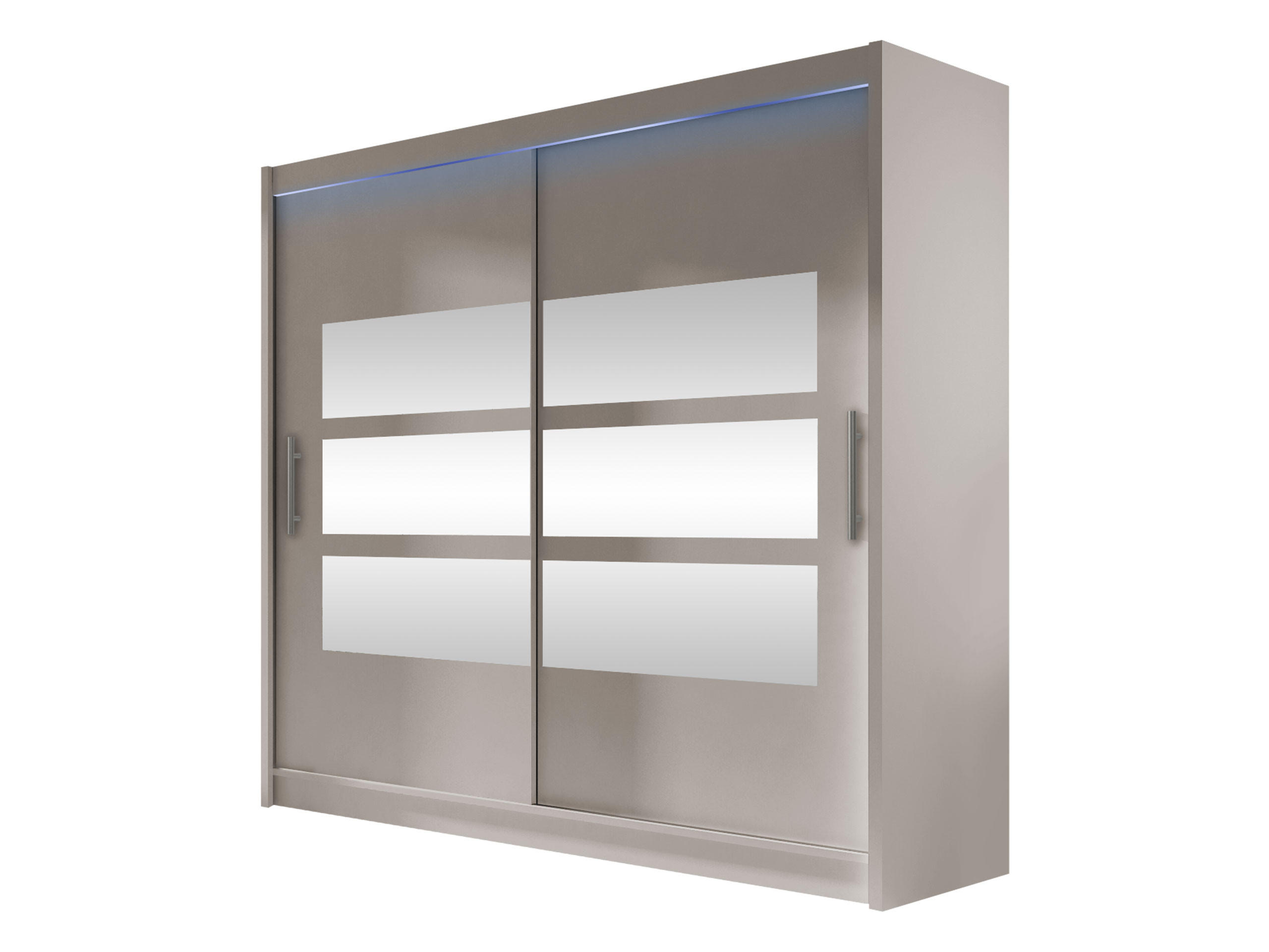 KLEIDERSCHRANK London III 180, mit RGB LED Beleuchtung - Kaschmir/Silberfarben, Holzwerkstoff/Kunststoff (180/215/58cm) - MIRJAN24