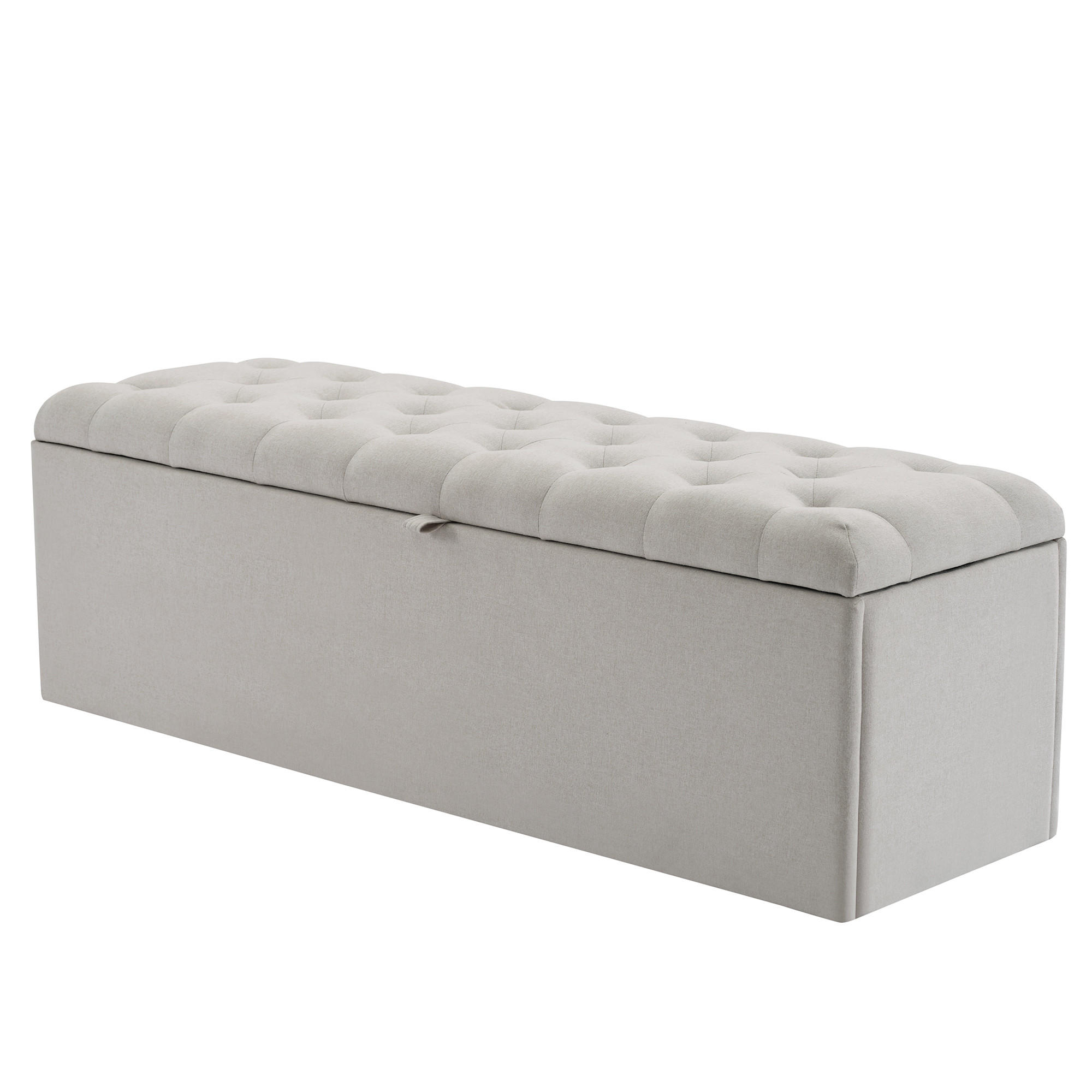 STUHL mit Stauraum und Hocker Grau 41.5x141x47 cm Textil - Grau, Textil (41.5/47/141cm) - SONNENH