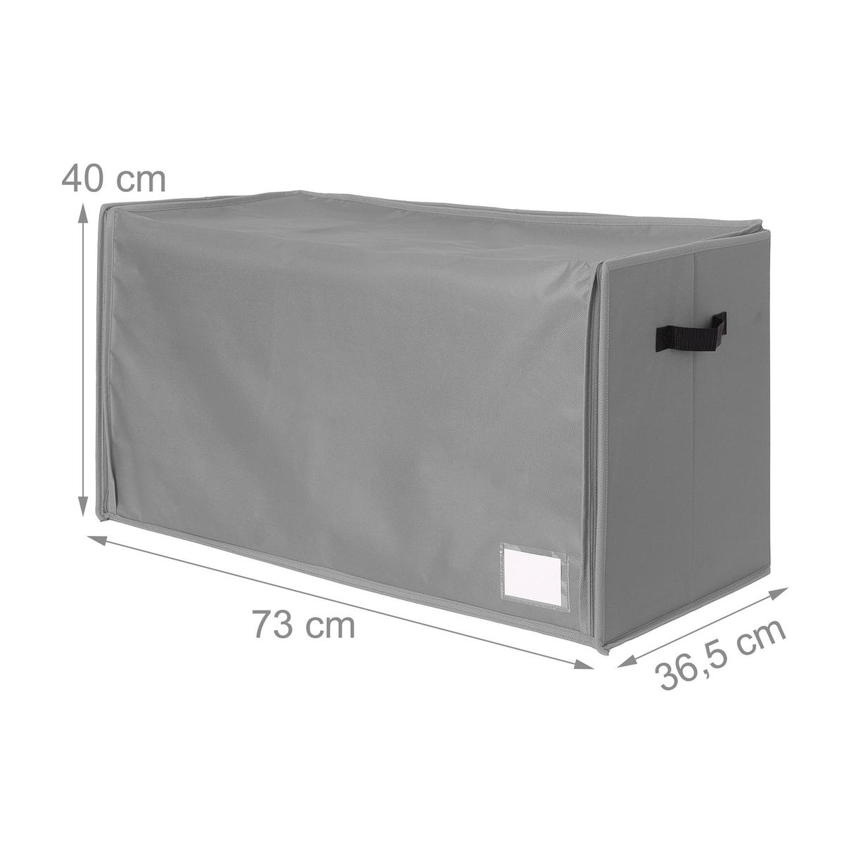 WEIHNACHTSKUGEL-AUFBEWAHRUNGSBOX - Grau, Wellpappe/Textil (73/40/36.5cm) - Relaxdays