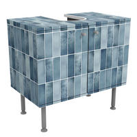 WASCHBECKENUNTERSCHRANK Metro Fliesen Keramikoptik Dunkelblau 60/55/35 cm - Blau, Holzwerkstoff (60/55/35cm) - Bilderwelten