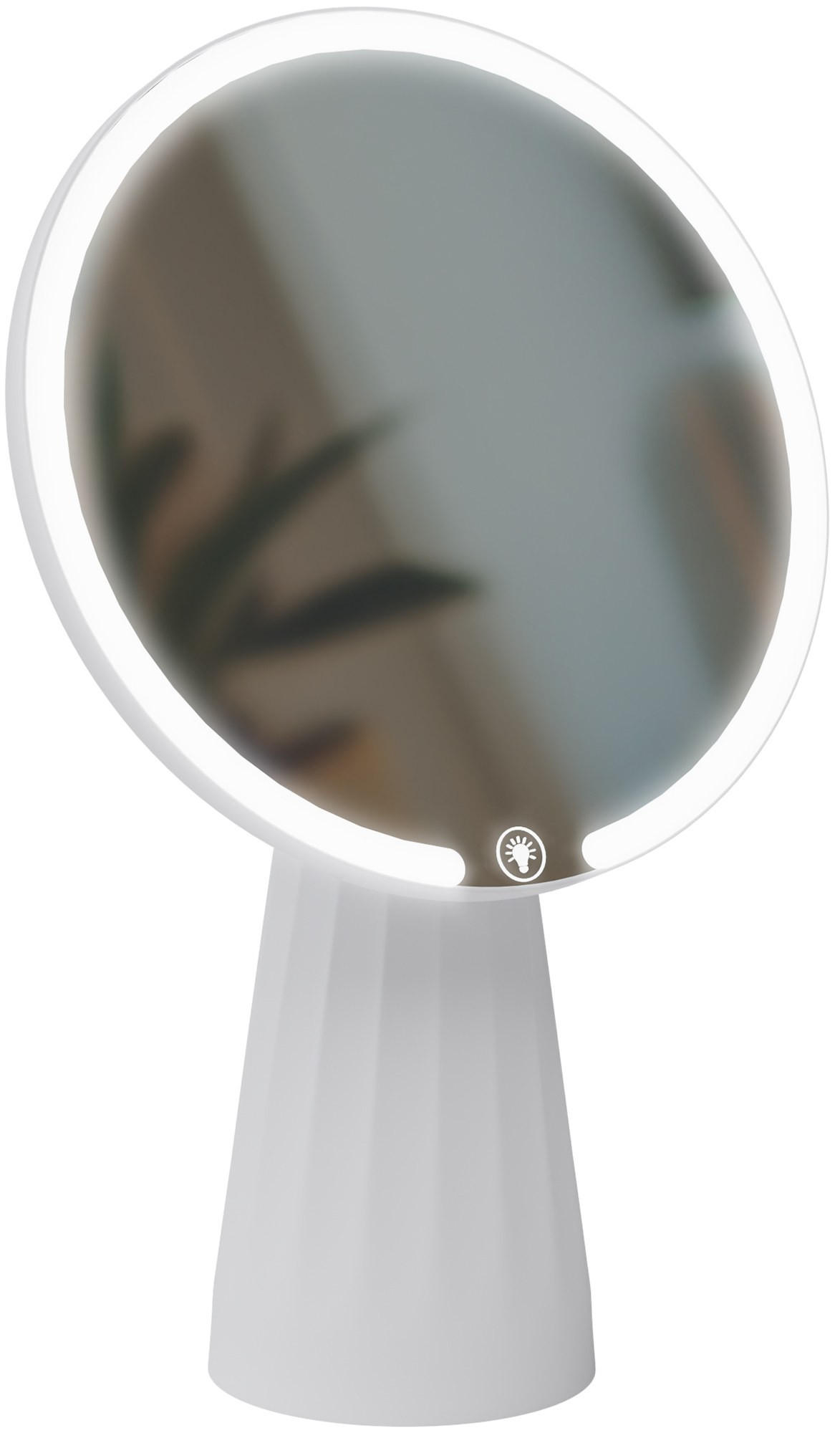 SCHMINKSPIEGEL rund 17 cm Glas Weiß - Weiß, Glas (17/27/17cm) - CLP
