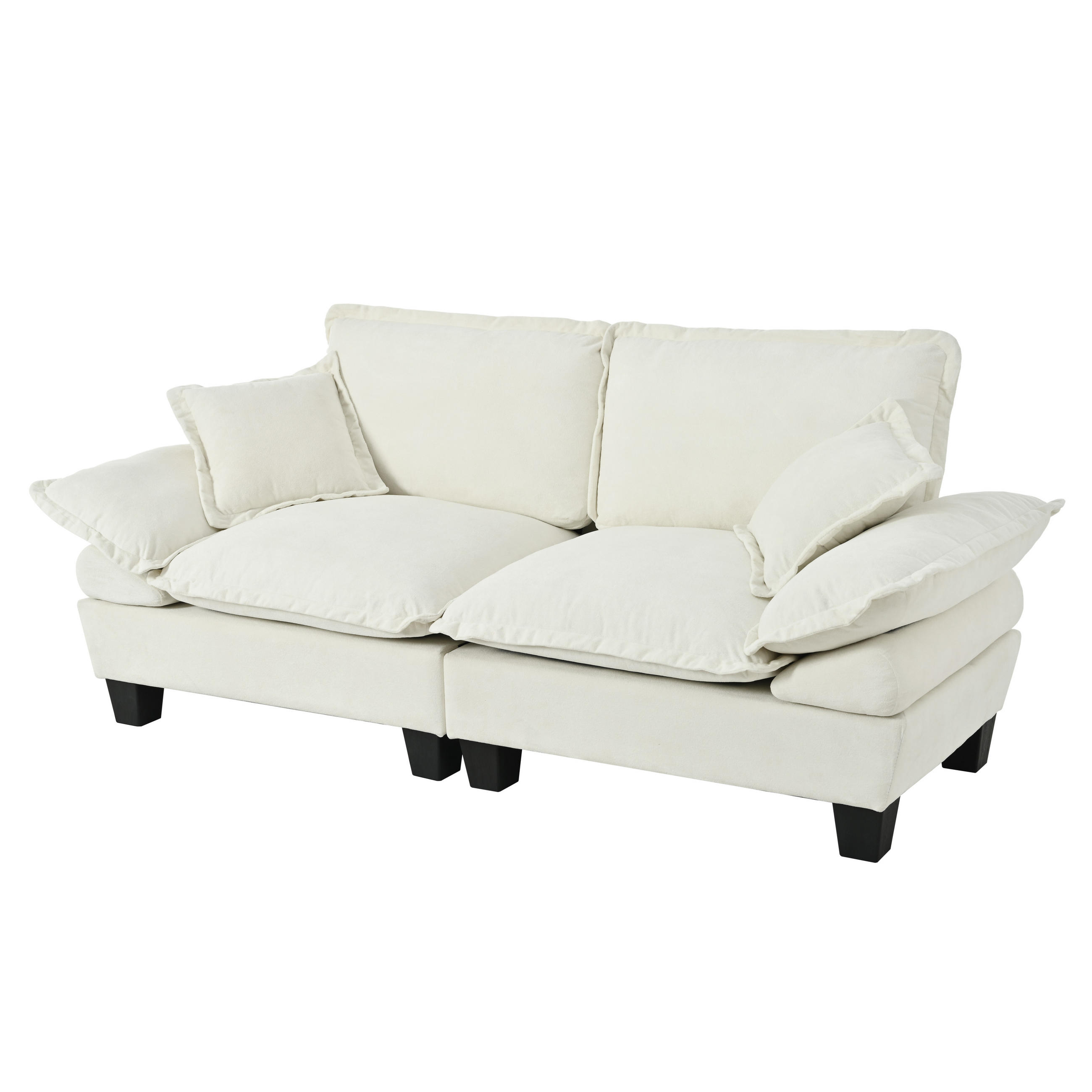 2-SITZER-SOFA DE-34656 mit abnehmbaren Armlehnen Beige - Beige, Holzwerkstoff (82/90/194cm) - ComfortXL