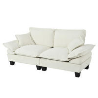 2-SITZER-SOFA DE-34656 mit abnehmbaren Armlehnen Beige - Beige, Holzwerkstoff (82/90/194cm) - ComfortXL