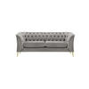 ZWEISITZER-SOFA Chesterfield Modern-Velluto 15 - Hellgrau, Holz/Textil (183/74/80cm)