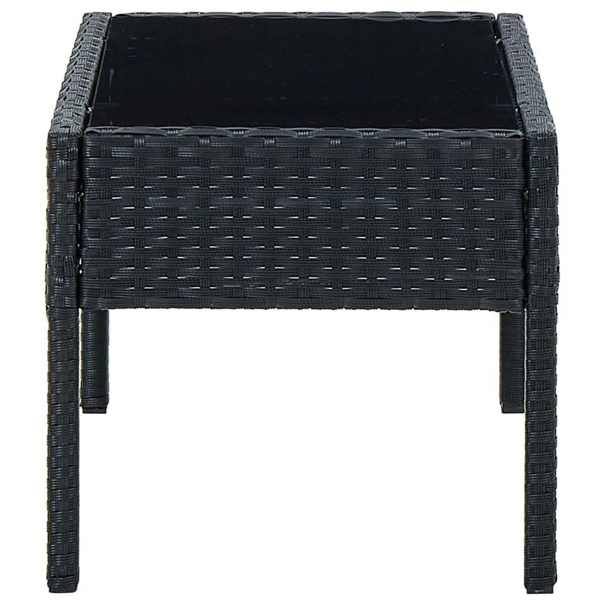 GARTENTISCH Schwarz 75/40/37 Cm Poly Rattan - Schwarz, Kunststoff (75/40/37cm) - vidaXL