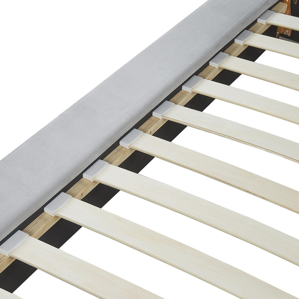 BETT 180/200cm Hellgrau Cavaillon - Hellgrau, Textil (180/200cm) - Beliani