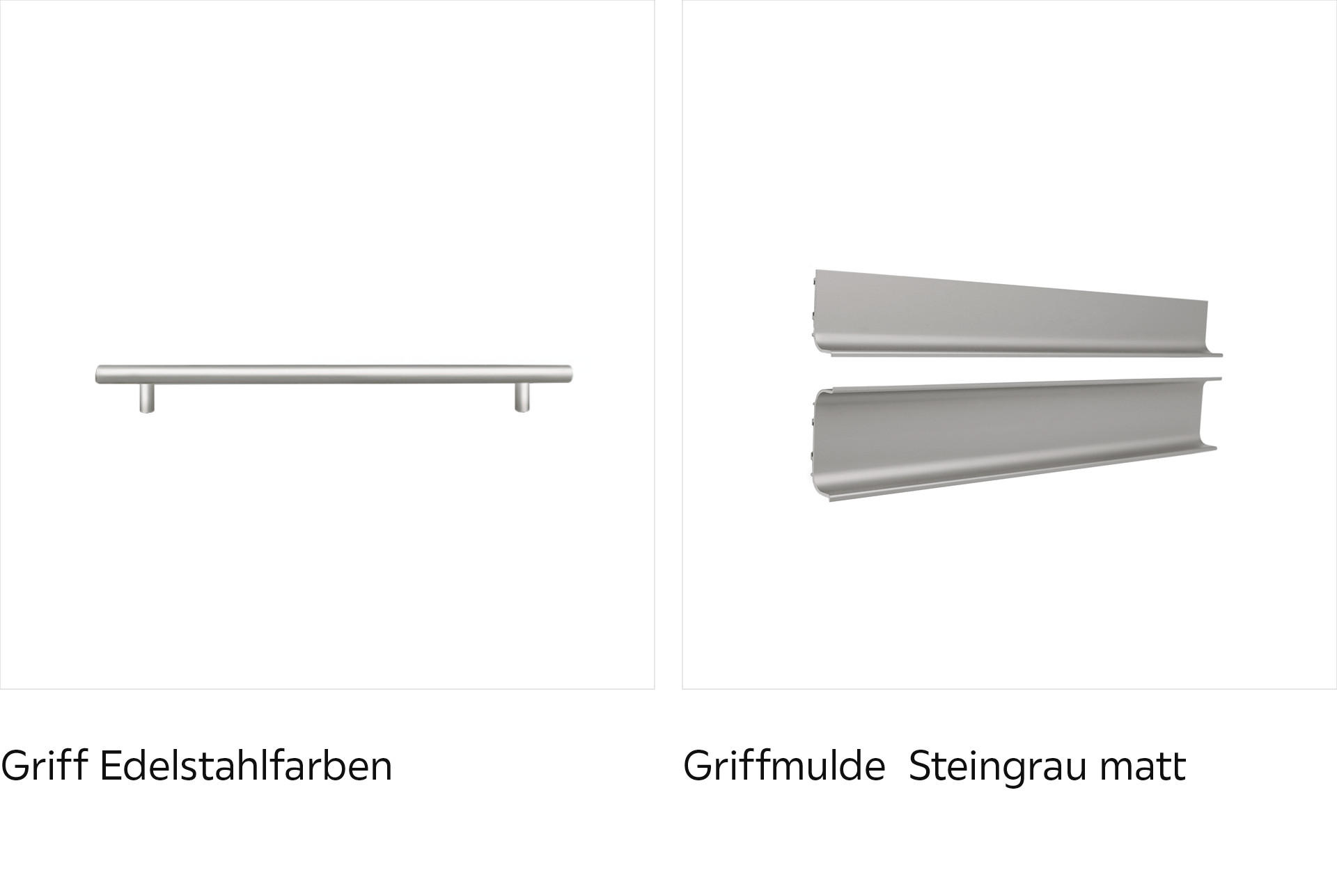 Griffe in Edelstahl und Stahlgrau