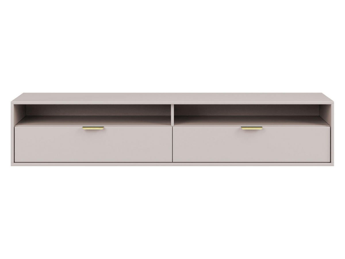 TV-LOWBOARD Queen 175 - Kaschmir/Goldfarben, Holzwerkstoff/Metall (175/35/33cm) - MIRJAN24