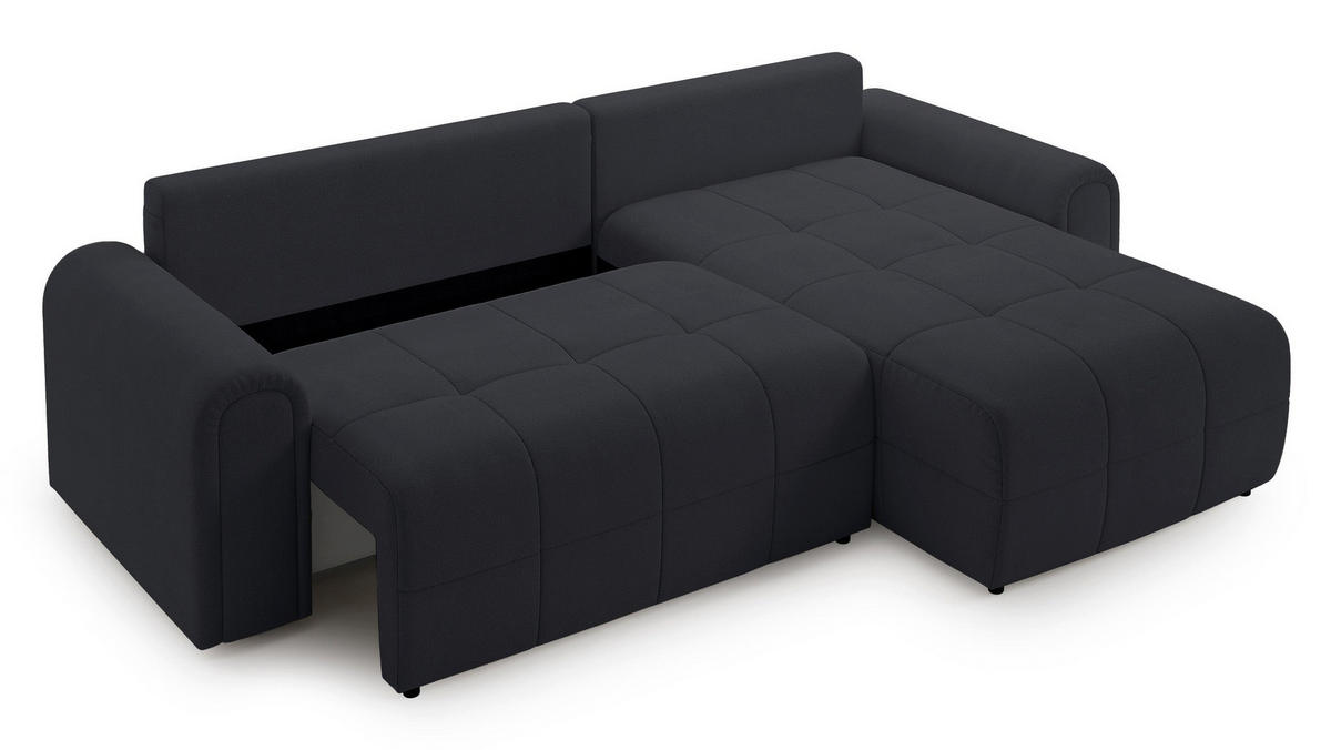 ECKSOFA Simolla Anthrazit rechts - Dunkelgrau/Schwarz, Kunststoff/Textil (180/268cm) - Selsey