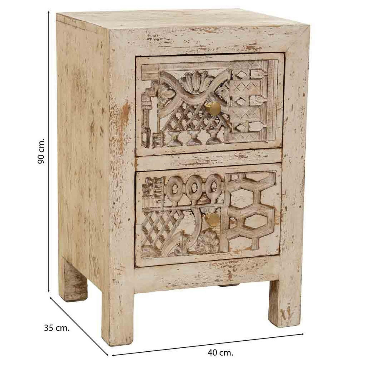 NACHTTISCH aus holz 40x35x60cm - Beige, Holz (40/60/35cm) - Wanderlust