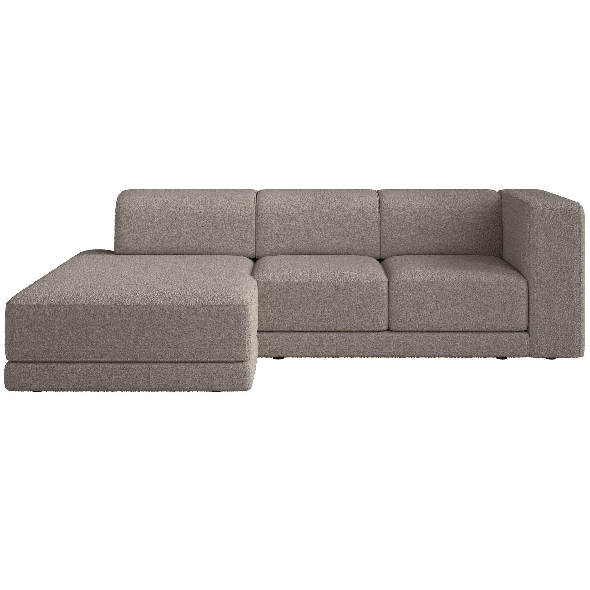 ECKSOFA Novals L-Form, 4-Sitzer, links 278 cm - Taupe/Schwarz, Holz/Kunststoff (278/168cm) - Selsey