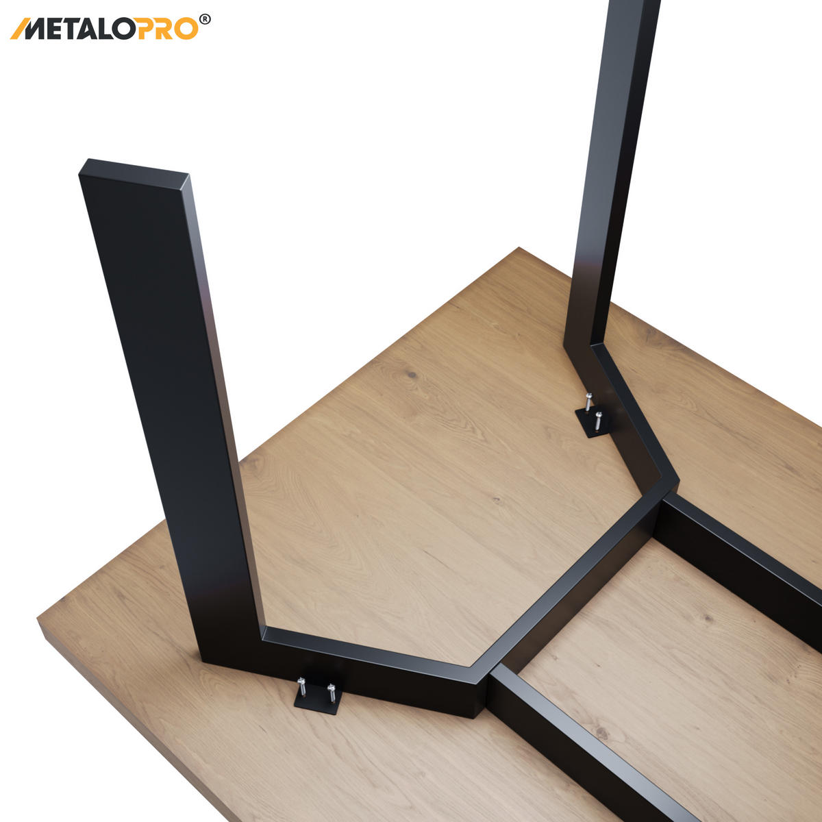 TISCHBEINE Barax Double Metall Schwarz 140/70/72 cm - Schwarz, Metall (70/72/140cm) - Metalo Pro
