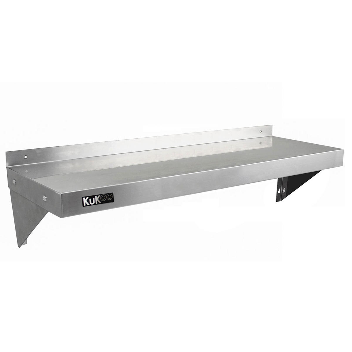 WANDREGAL 2 x 1250mm x 300mm - Silberfarben, Metall (125/23/30cm) - Kukoo