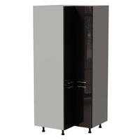 ECKVORRATSSCHRANK Essen D24N/207 Schwarz Hochglanz / Grau Matt 90 / 90 / 207cm - Schwarz Hochglanz/Schwarz, Holz/Holzwerkstoff (90/207/90cm) - Feldmann-Wohnen