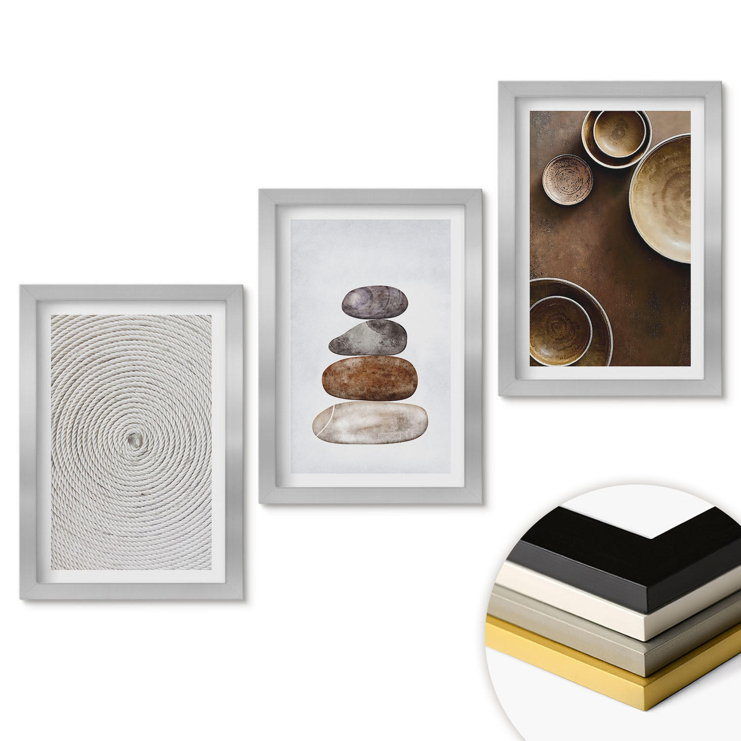 ArtPrintCave Wandbilder Silber 20x30 cm