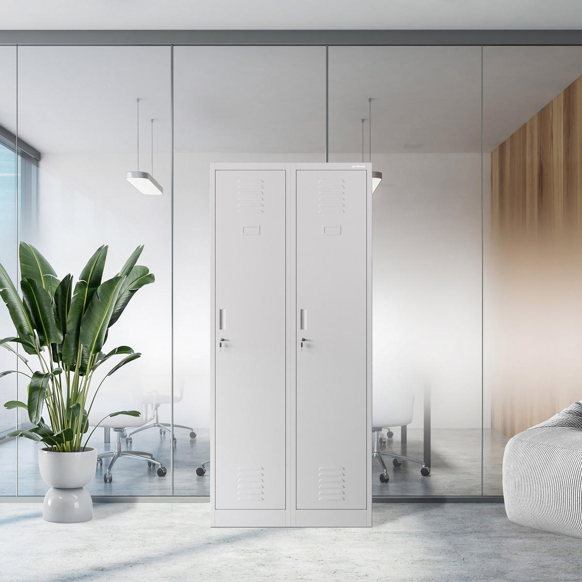 UMKLEIDESCHRANK KACPER - Grau, Metall (80/180/50cm) - Jan Nowak