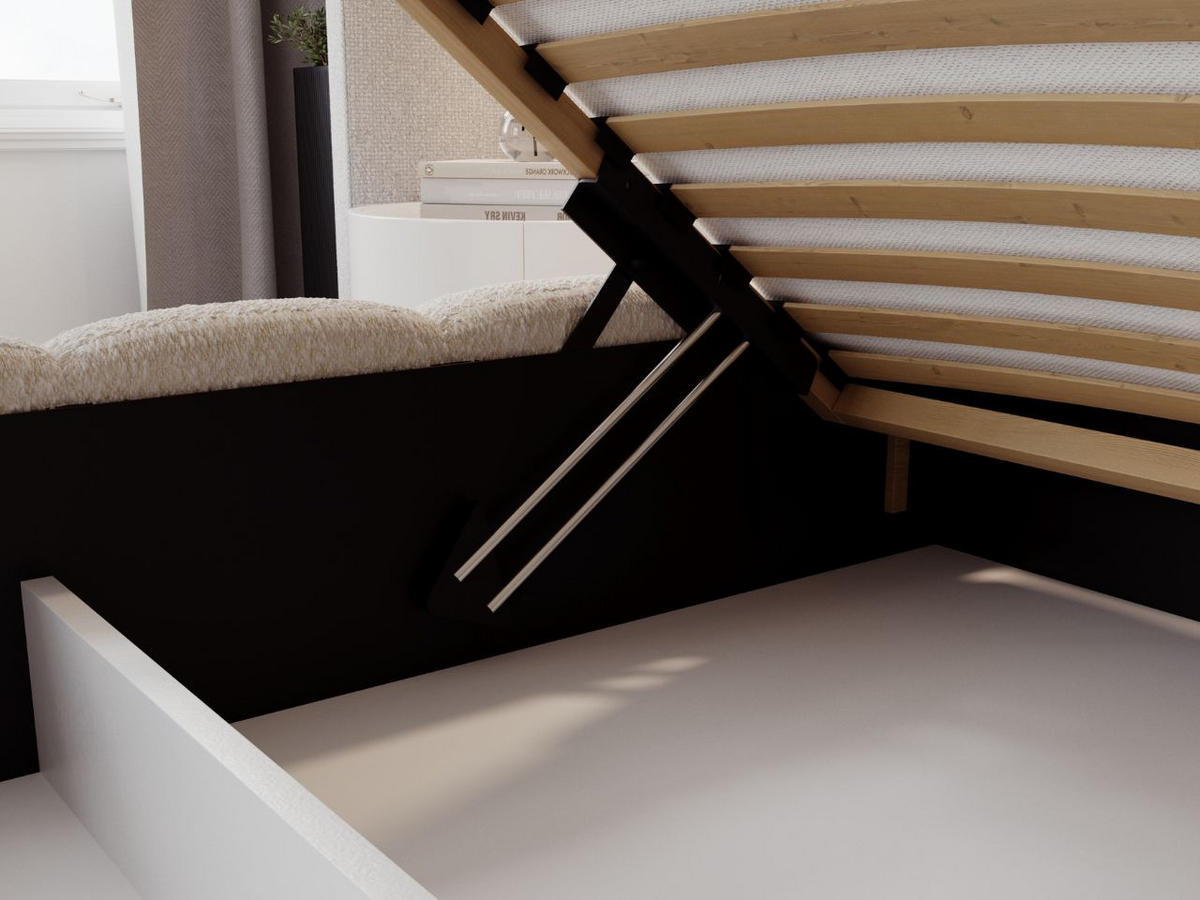 POLSTERBETT Modo 200x200 Bouclé-Stoff Beige - Beige, Textil (200/200cm) - Graingold