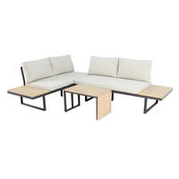 GARTEN-ECKLOUNGE Celano Beige Aluminium für 4 Personen - Grau, Kunststoff - Green Spirit