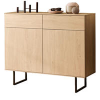 FLURKOMMODE Stone Eiche 115 x 98 cm, Schuhschrank mit Push-to-Open - Eichefarben/Schwarz, Holzwerkstoff/Metall (115/98/40cm) - Furn.Design