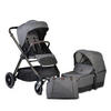 KOMBIKINDERWAGEN Macan 2 in 1 grau Babywanne Sportsitz Tasche PU-Räder Gurt - Grau, Metall (103/60/105cm) - Cangaroo