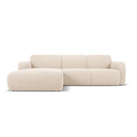 ECKSOFA links Molino aus Boucle beige 4 Sitzplätze - Beige, Textil (170/250cm) - Micadoni