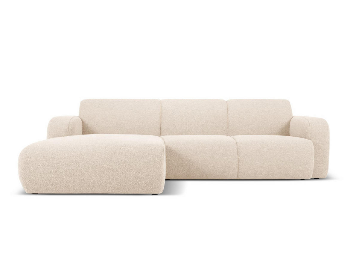 ECKSOFA links Molino aus Boucle beige 4 Sitzplätze - Beige, Textil (170/250cm) - Micadoni