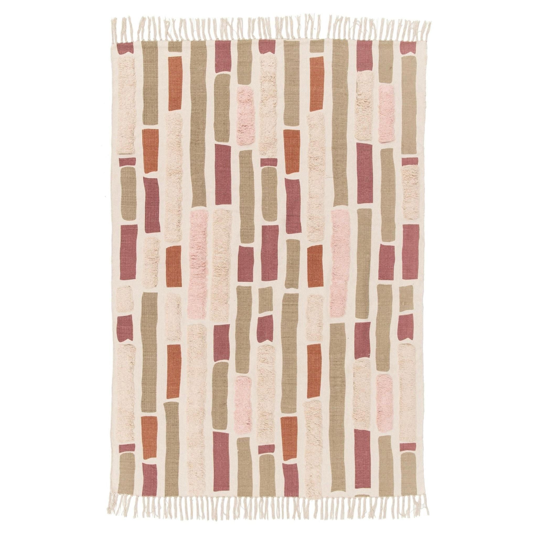 KINDERTEPPICH aus maschinenwaschbarer Baumwolle - Pink, Naturmaterialien (160/230cm)