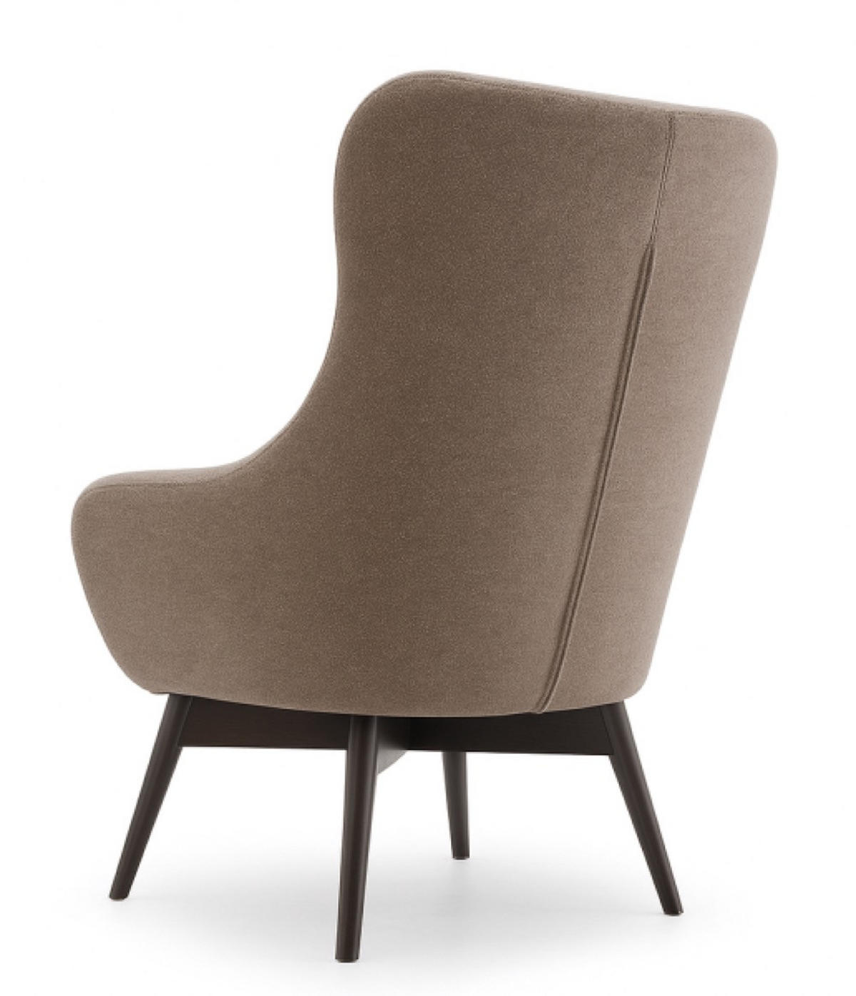 SESSEL Dunkelbeige Lisa Caro Auf Holzbeinen - Beige, Textil (88/108/88cm) - Sepro Meble