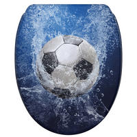 WC-SITZ mit Absenkautomatik & Top Fix Soccer - Blau, Holzwerkstoff (37.7/5.5/48cm) - Sanilo