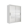 SCHWEBETÜRENSCHRANK Westa VII - Silberfarben/Weiß, Holzwerkstoff/Metall (150/200/58cm) - MIRJAN24