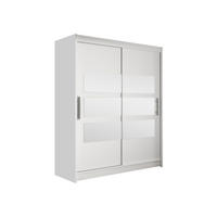 SCHWEBETÜRENSCHRANK Westa VII - Silberfarben/Weiß, Holzwerkstoff/Metall (150/200/58cm) - MIRJAN24