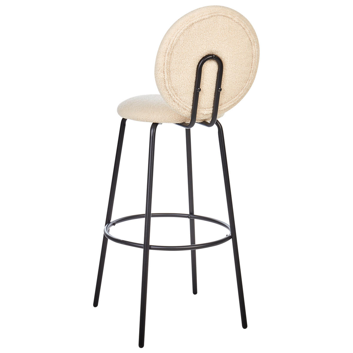 BARSTÜHLEN 2er-Set Hellbeige Emery - Beige/Schwarz, Textil (43/107/43cm) - Beliani