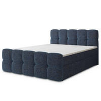 BOXBETT BRUME 140x200 cm mit Matratze und Topper, H2+H3 - Blau - Blau, Holz (140/200cm) - MASSENO