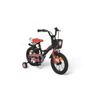 KINDERFAHRRAD Robo 14 Zoll schwarz Stützräder, Frontkorb, Getränkehalter, Klingel - Schwarz, Metall (65cm)