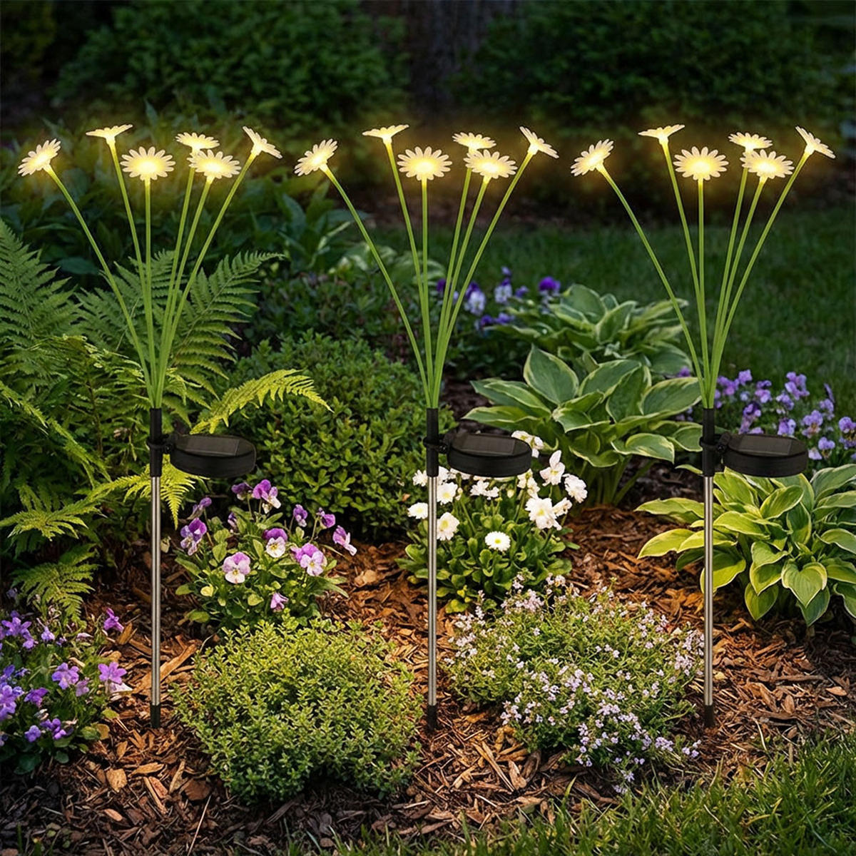 LED SOLAR STECKLEUCHTE Grün Matt 3er Set - Grün, Metall (20/20/70cm) - Globo Lighting