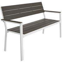 GARTENBANK Line,128 x 59 x 88 cm,hellgrau/weiß - Hellgrau/Weiß, Metall (59/88/128cm) - tectake
