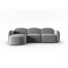 ECKSOFA links Blair aus Samt hellgrau 4 Sitzplätze - Hellgrau, Textil (155/272cm) - Micadoni