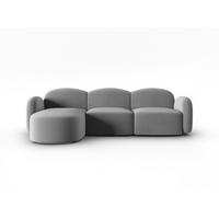 ECKSOFA links Blair aus Samt hellgrau 4 Sitzplätze - Hellgrau, Textil (155/272cm) - Micadoni