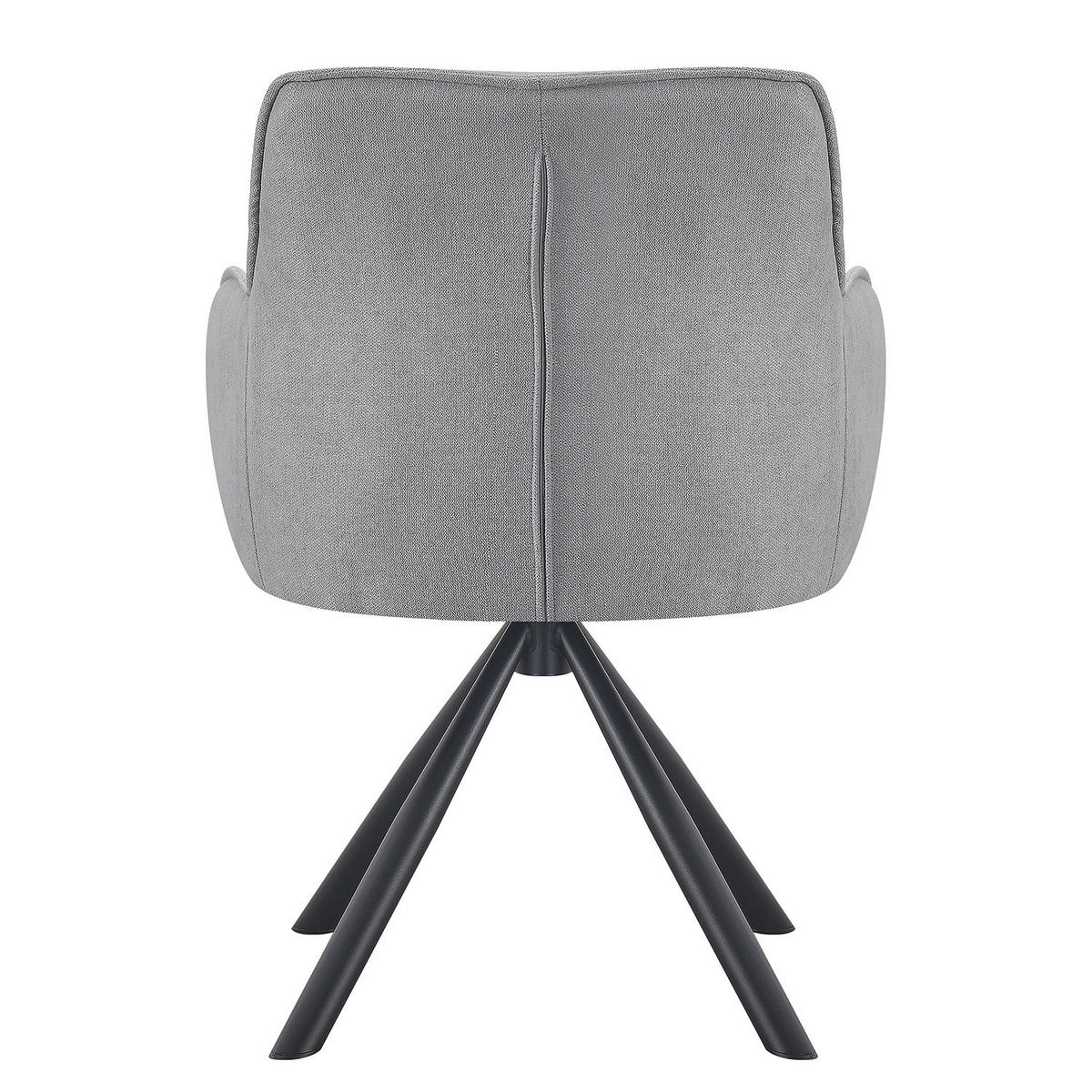 DREHBARER ARMLEHNENSTUHL - 2er-Set - Webstoff / Stahl - Hellgrau/Schwarz, Textil/Metall (62/84/62cm) - home24