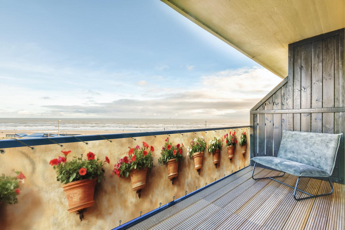 BALKON-SICHTSCHUTZ Blumentöpfe - Wand - Vintage - Terra cotta, Kunststoff (500/75cm) - MuchoWow