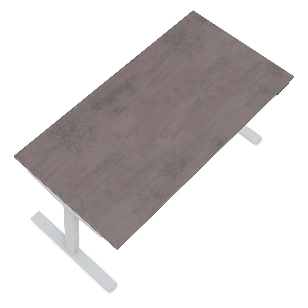 SCHREIBTISCH Elektrisch höhenverstellbarer Schreibtisch Y-Line Sichtbeton Anthrazit Weißaluminium 160/80/62-127cm - Schieferfarben/Weiß Hochglanz, Holzwerkstoff/Metall (80/160/127cm) - ASSMANN
