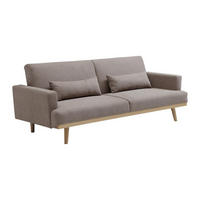 SCHLAFSOFA Klappsofa 3-Sitzer - Stoff - Taupe - ESME - Braun, Textil (216/85/89cm) - Vente-Unique